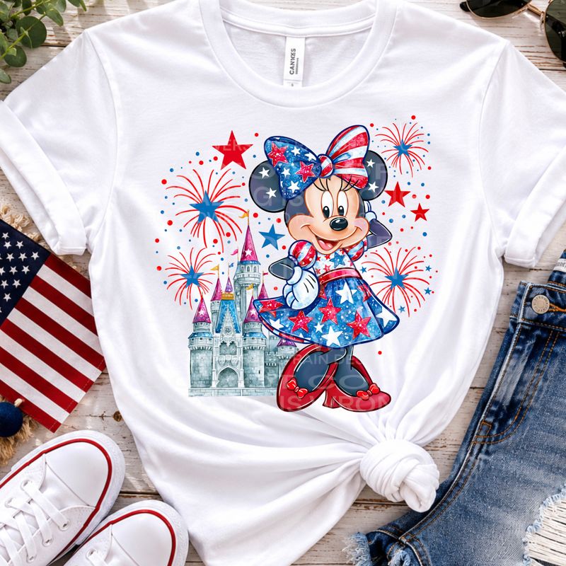 Minnie 4th of July  png file for sublimation and dtf shirts. Digital download only.