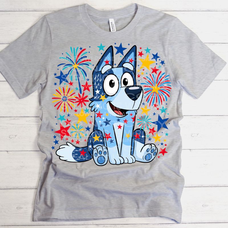 Bluey 4th of July  png file for sublimation and dtf shirts. Digital download only.