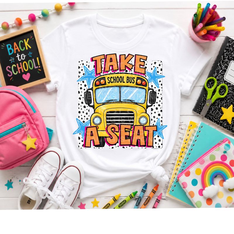 Take a seat, school bus png file.