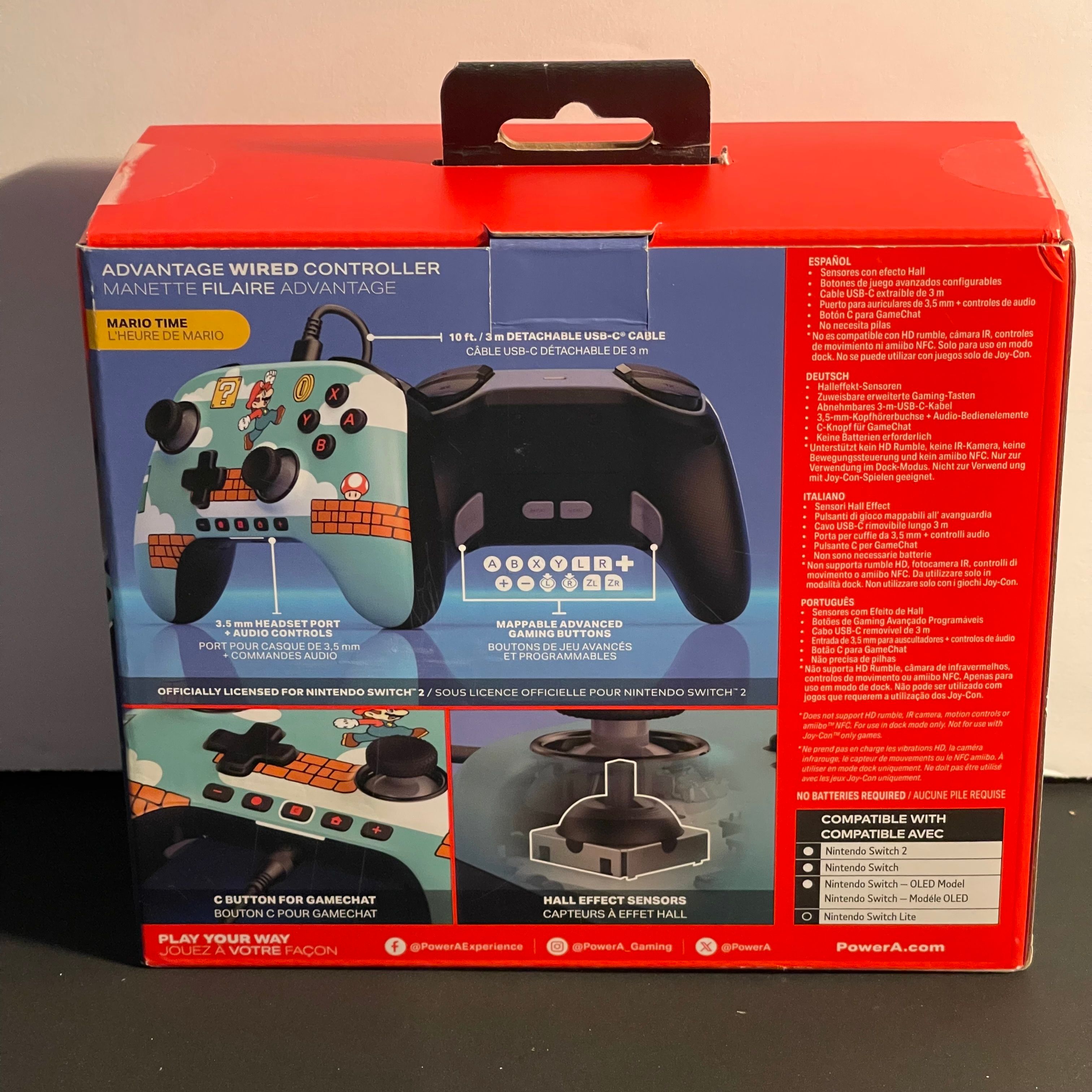 PowerA Advantage Wired Controller | Switch 1/2 | Super Mario | Brand New