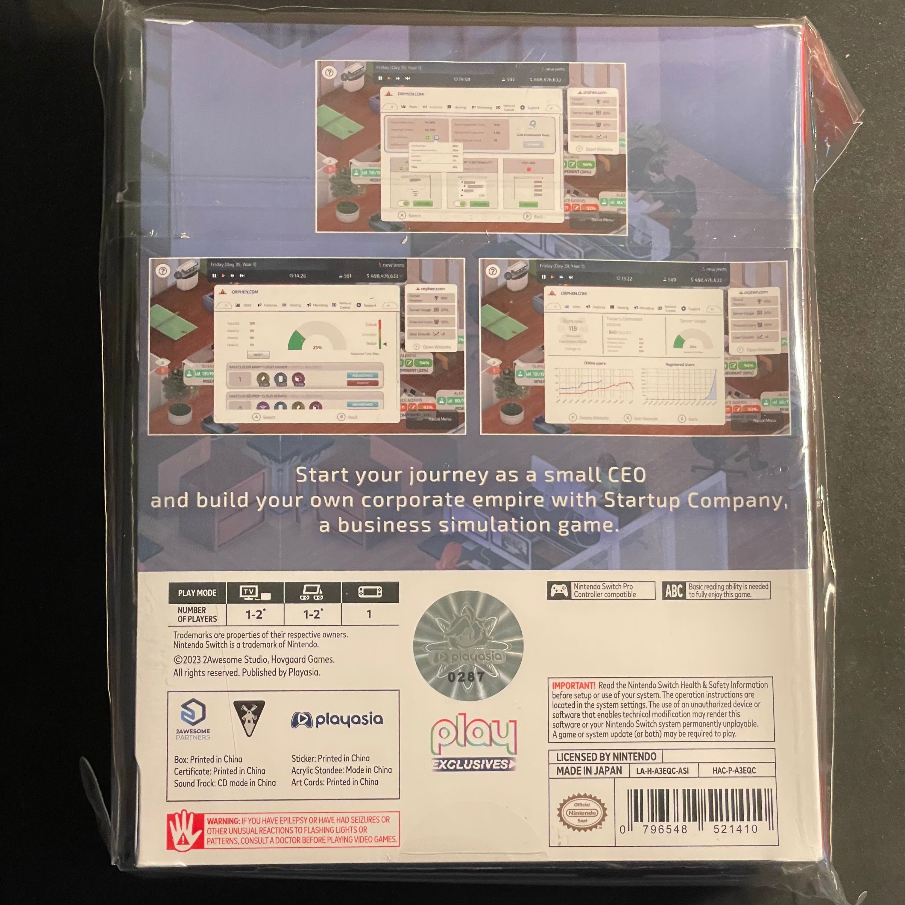 Startup Company: Console Edition [Limited Edition] | Switch | Brand New, Sealed