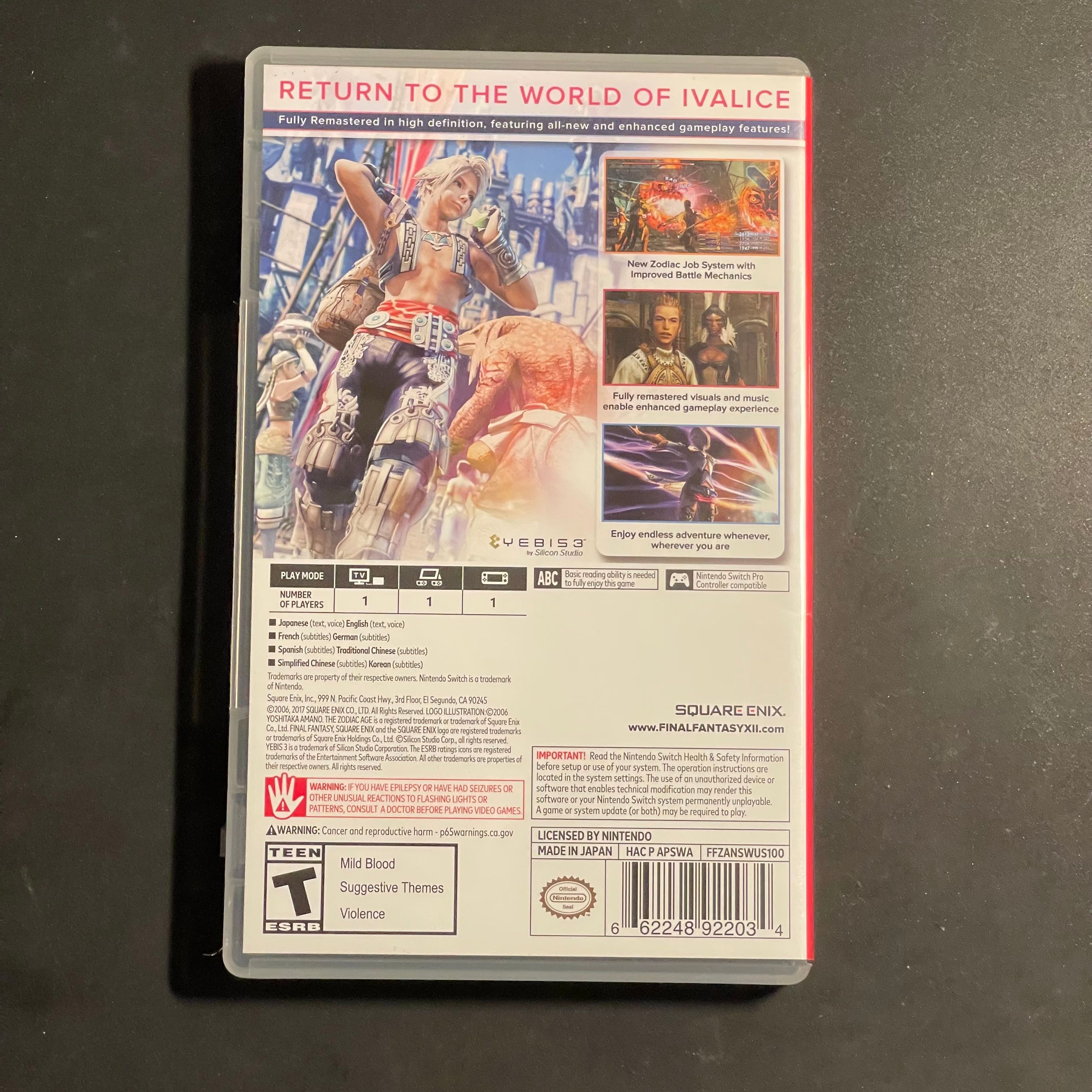 Final Fantasy XII The Zodiac Age | Switch | CIB