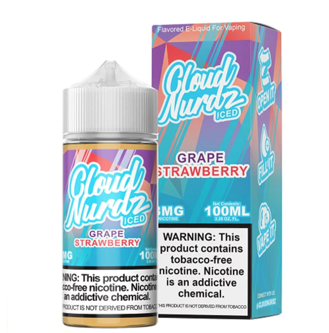 Cloud Nurdz Iced Grape Strawberry 0mg