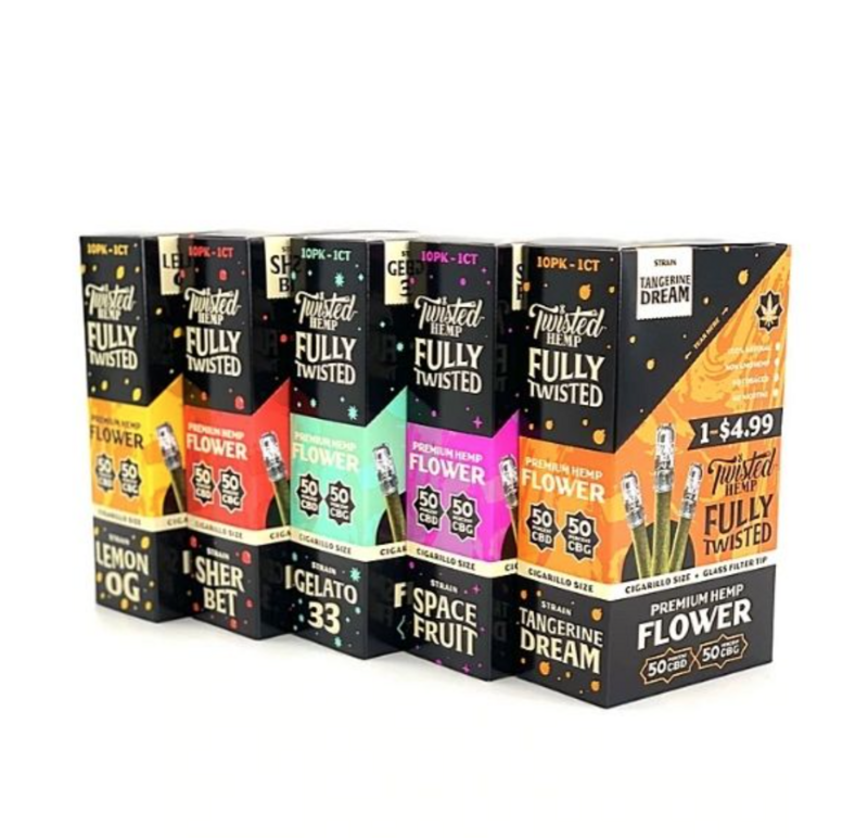 Twisted Hemp Fully Twisted Cigarillo Glass Tip - Gelato 33
