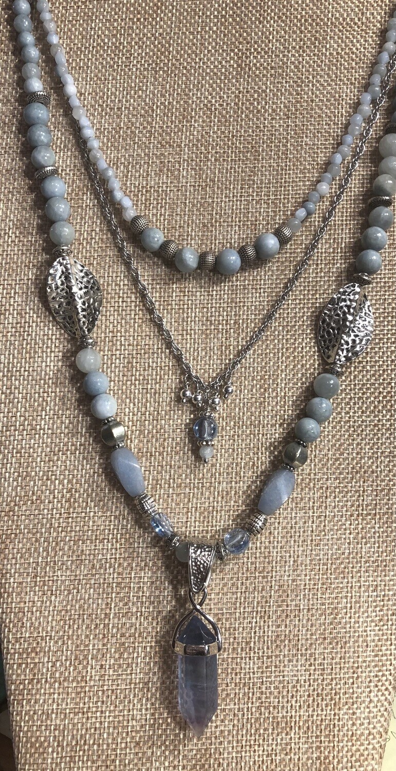 Necklace - Dusty Blue Threesome