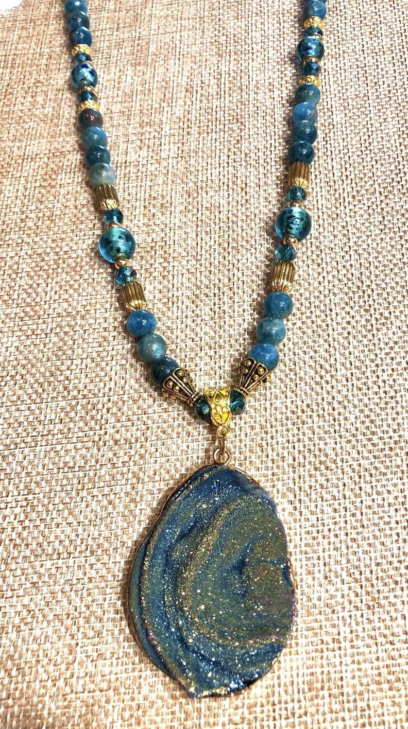 Necklace - Teal Galaxy