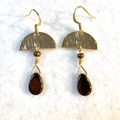 Earrings - A Drop of Bronze
