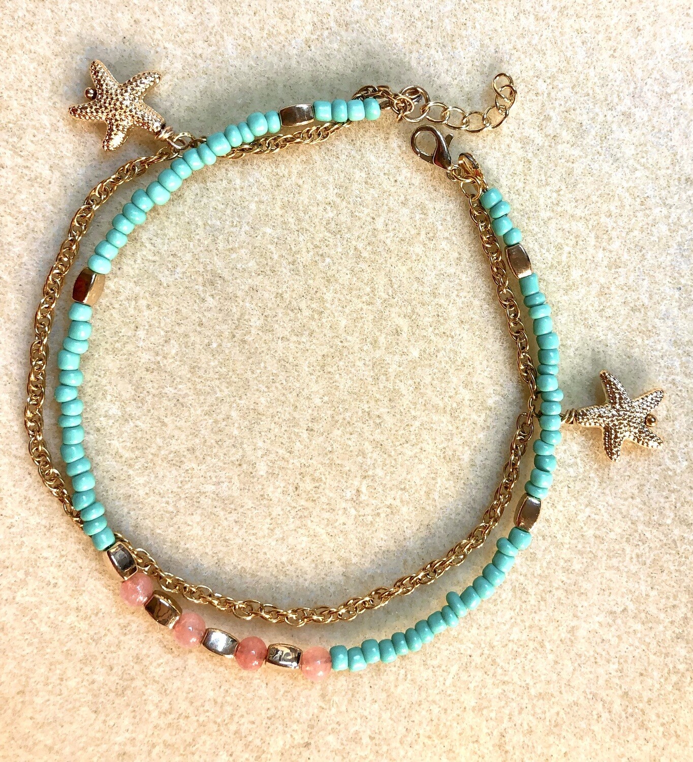 Ankle Bracelet - Double the Starfish