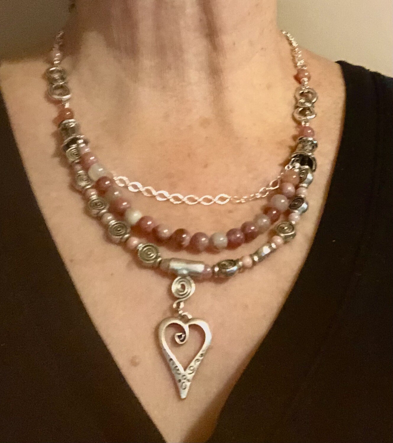 Necklace - Sunstone Heart