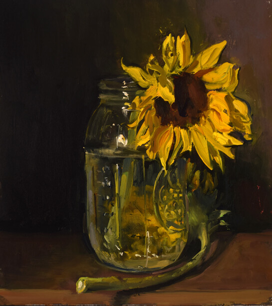 Sunflower in a Mason Jar