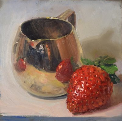Creamer with Two Strawberries