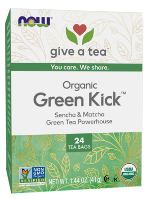 Now - Organic Green Kick Tea - 24 Tea Bags