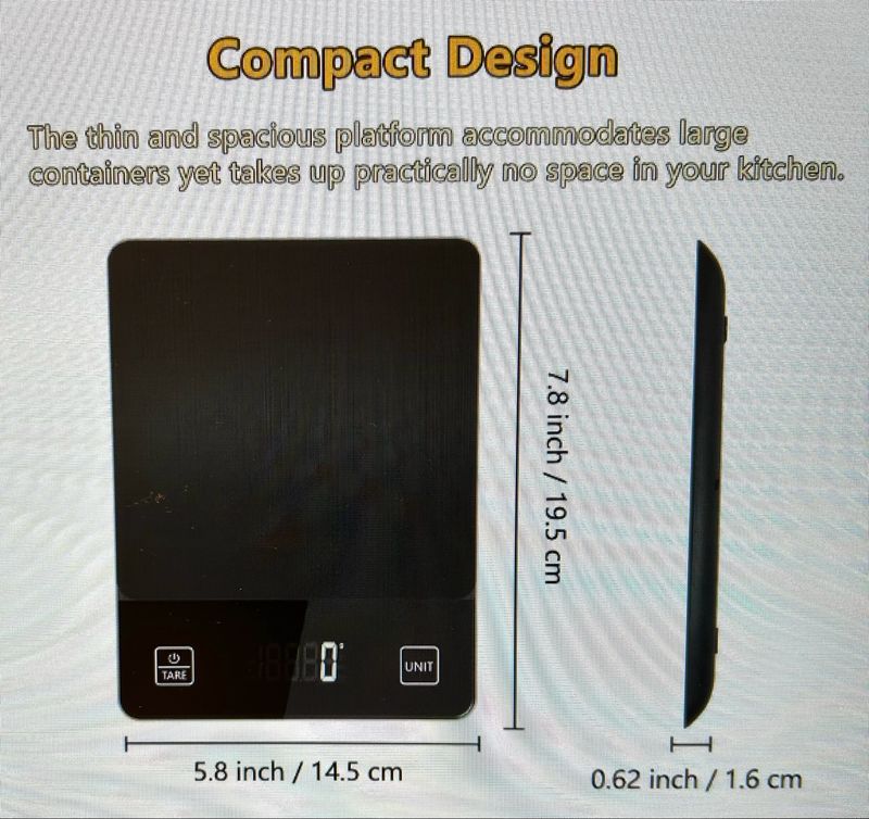 Digital Kjøkken vekt. Inkl. Batterier.