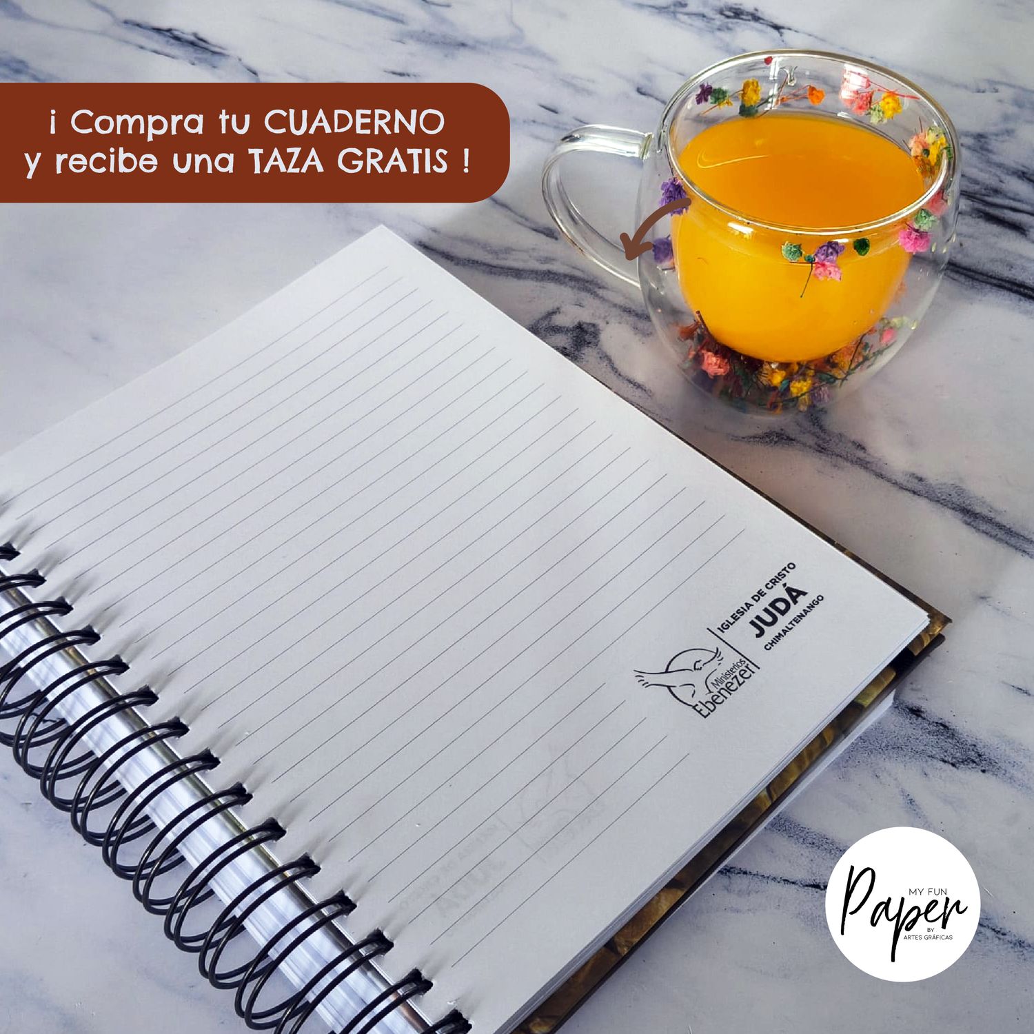 CUADERNO con TAZA GRATIS