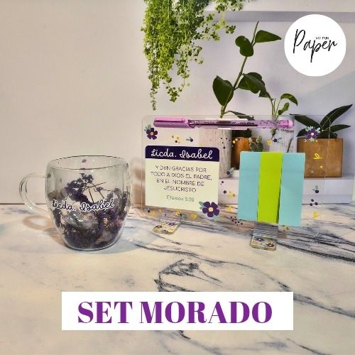 Set de escritorio con taza