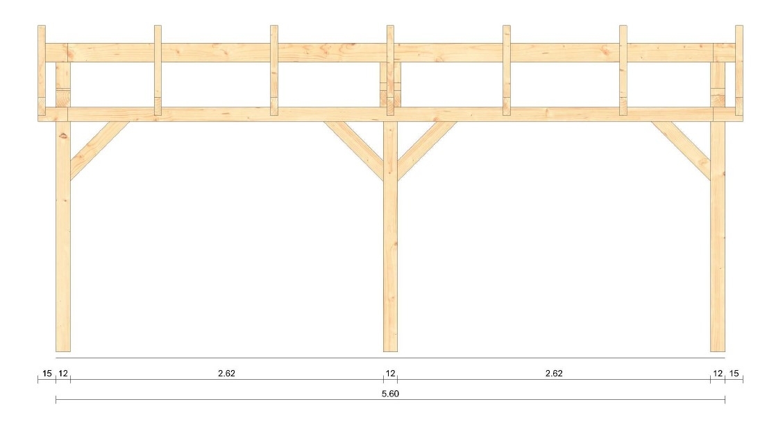 Einzelcarport Satteldach 3.00m x 6.00m