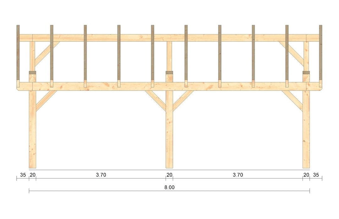 Carport Satteldach High End 6.00 x 8.00