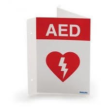 Philips AED Wall Sign, red