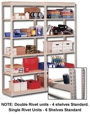 ADDITIONAL SHELVES FOR PINNACLE™ DOUBLE RIVET, w/CENTER SUPPORT