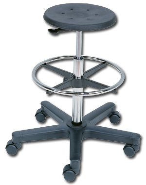 Stool With Foot Ring On Casters