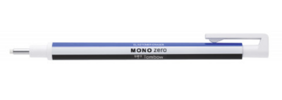 Tombow Mono Zero Classic Round Tip White/Blue/Black Eraser