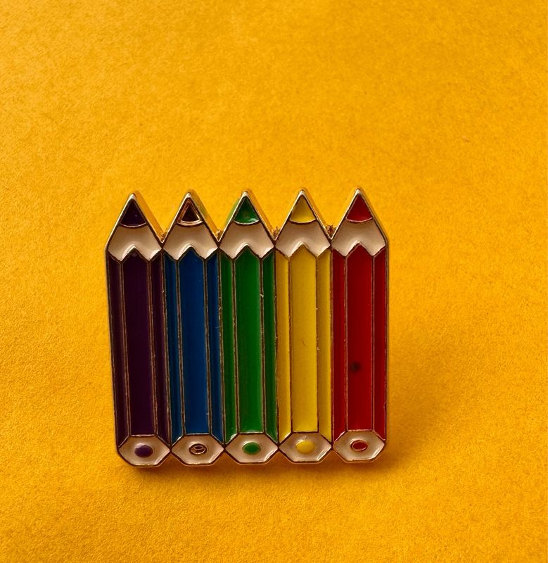 Coloured Pencil Lapel Pin / Brooch