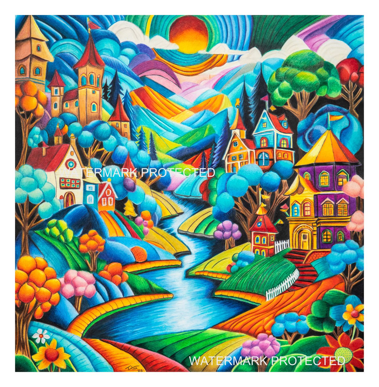 HAPPY VILLAGE PRINT