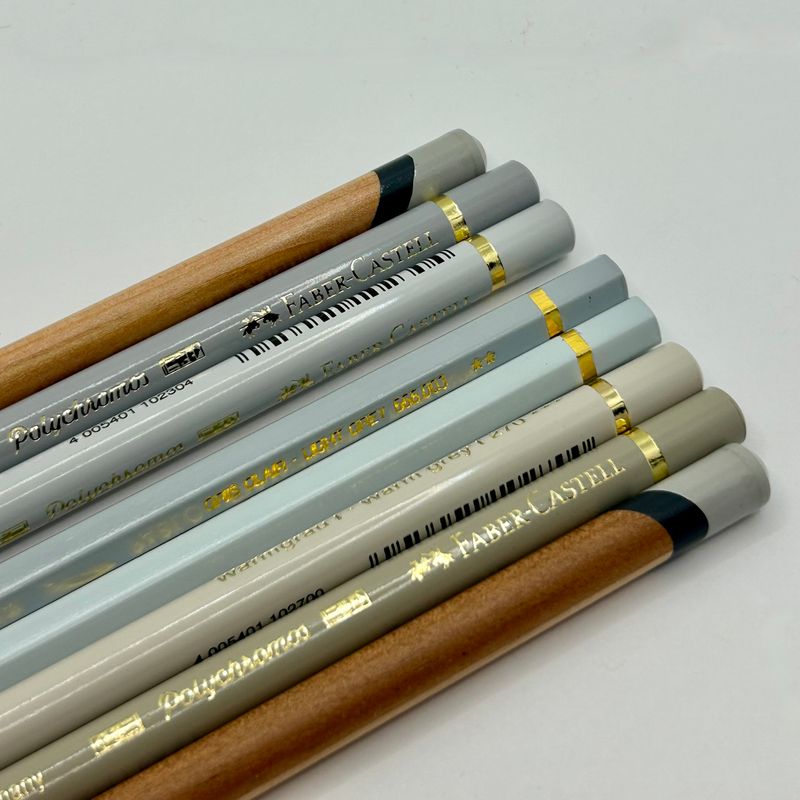 Mini Pencil Set - Light Grey Shades