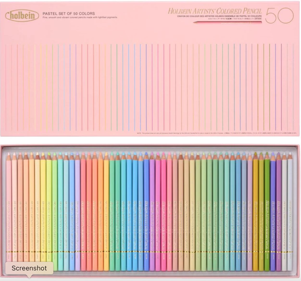 HOLBEIN ARTISTS&#39; PASTEL TONE 50 COLORED PENCILS SET OP936