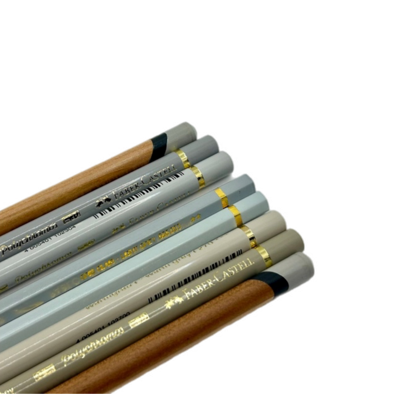 Mini Pencil Set - Light Grey Shades