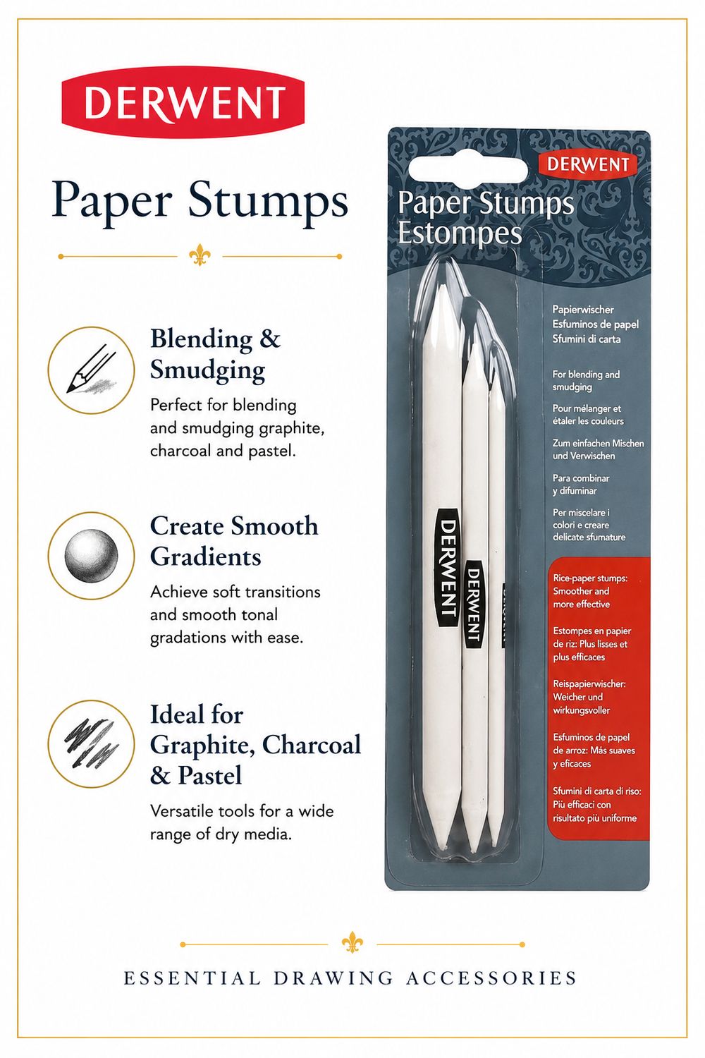 Derwent Paper Blender Stump - Pack of 3