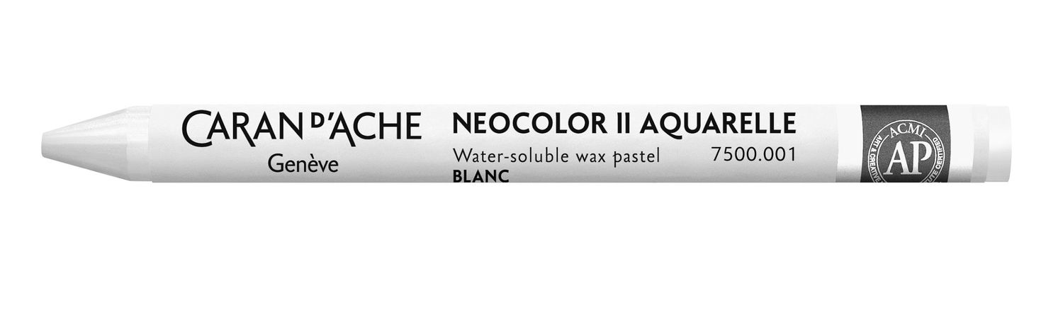 Caran D'Ache Neocolor II Aquarelle Wax Pastels, Colour: 001 White ***  Caran D'Ache Neocolor II Aquarelle