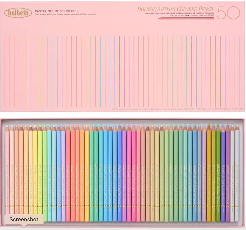 HOLBEIN ARTISTS' PASTEL TONE 50 COLORED PENCILS SET OP936
