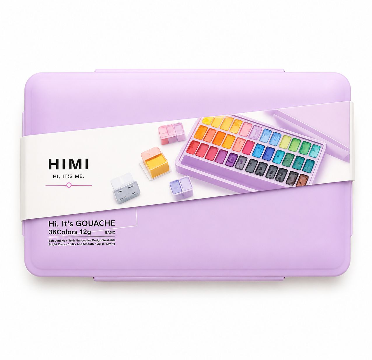 HIMI Twin Cup Gouache Set 36 Colours + 3 Brushes