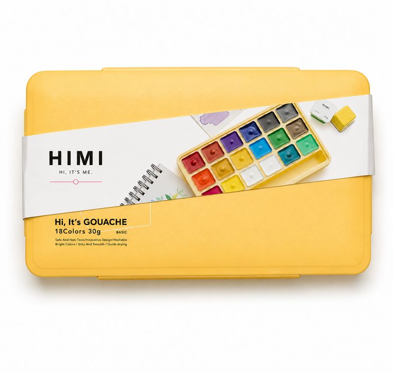 HIMI Jelly Cup Gouache Set 18 colours + 3 Brushes