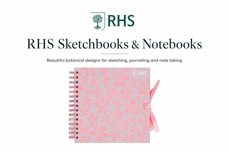 ​RHS bring you this stunning Wiro Bound Hardback Sketchbook 8" x 8" - Leaves