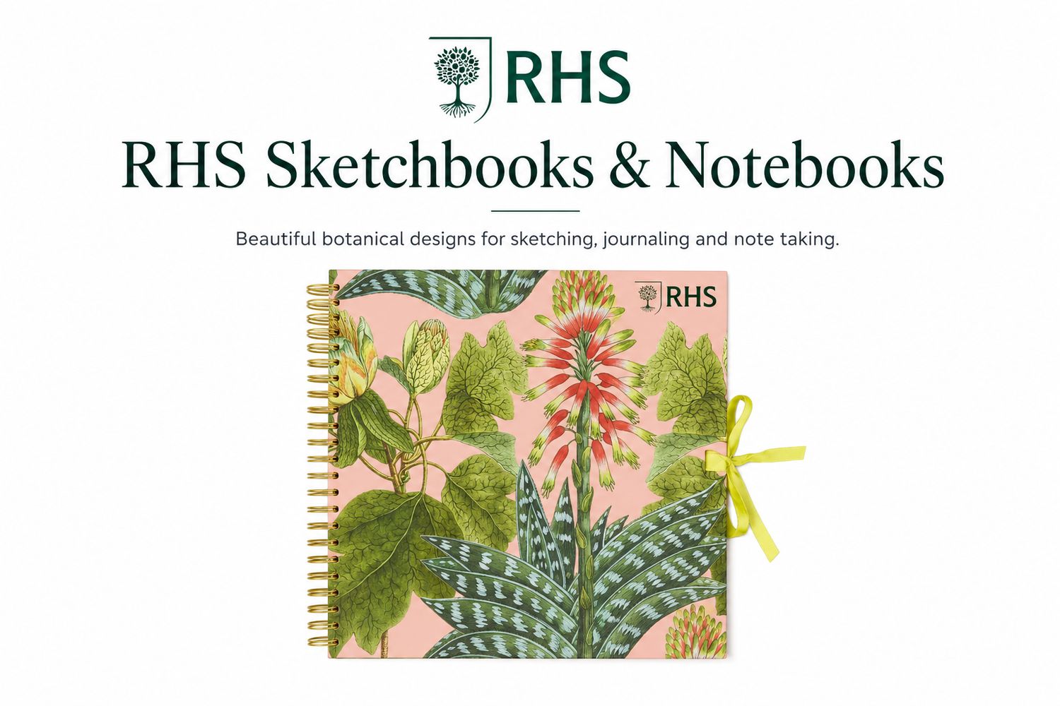 ​RHS bring you this stunning Wiro Bound Hardback Sketchbook 12" x 12" - Succulents design