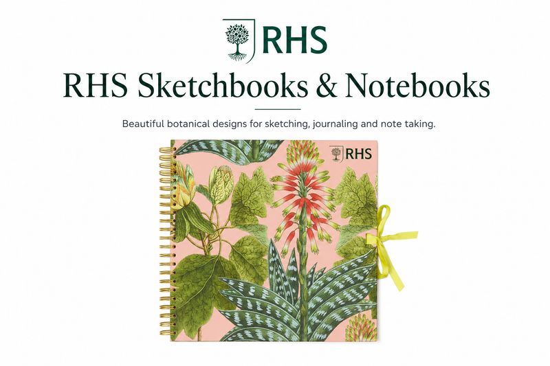 ​RHS bring you this stunning Wiro Bound Hardback Sketchbook 12" x 12" - Succulents design