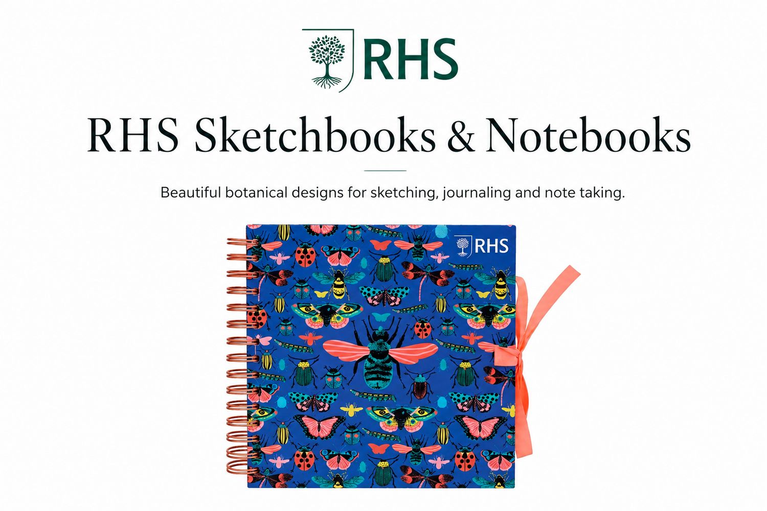 ​RHS bring you this stunning Wiro Bound Hardback Sketchbook 8" x 8" - I bug you