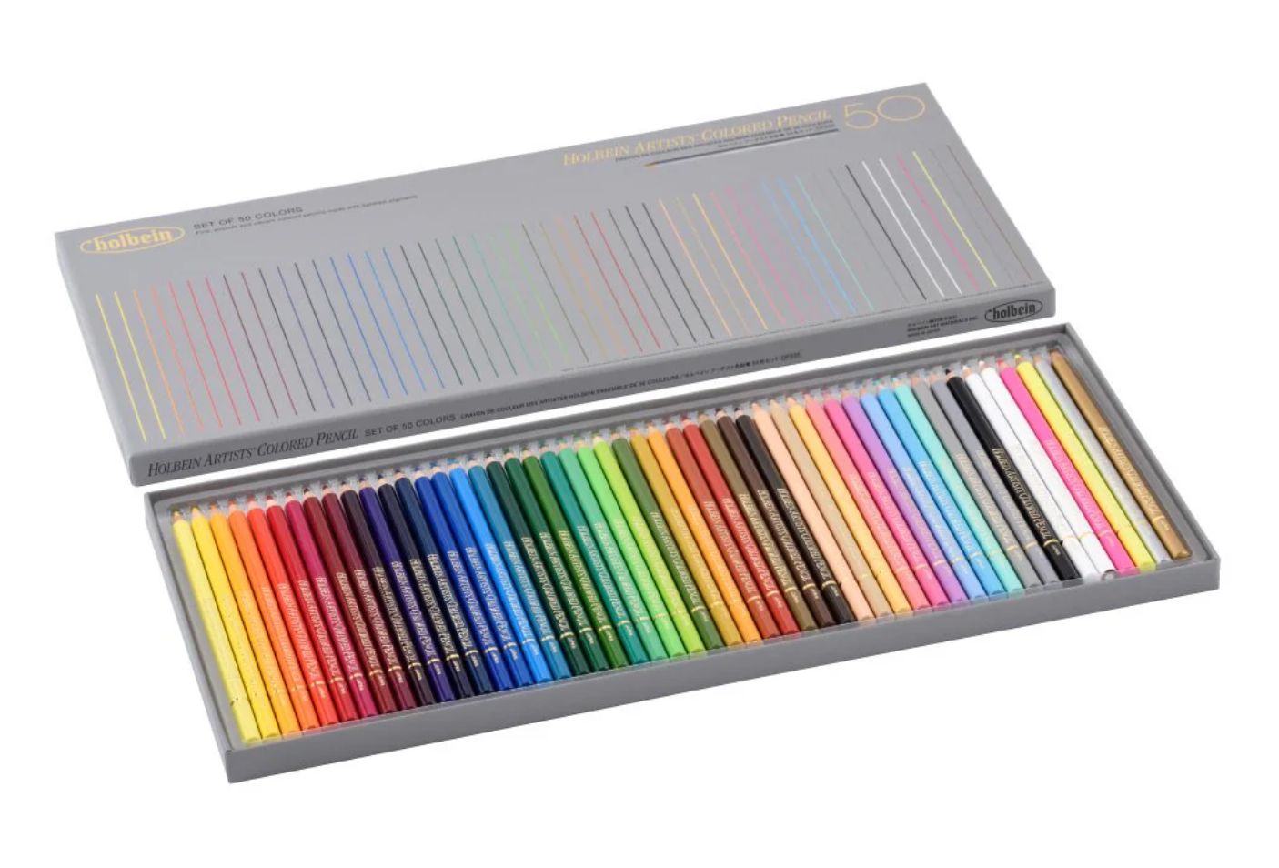 HOLBEIN ARTISTS'  50 COLOURED PENCILS SET OP935