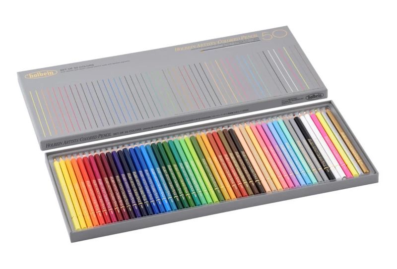 HOLBEIN ARTISTS'  50 COLOURED PENCILS SET OP935