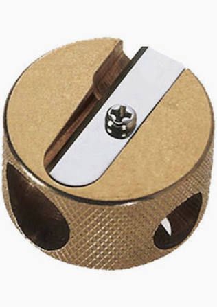 M&amp;R Brass Round TWO Hole Sharpener - Mobius &amp; Ruppert