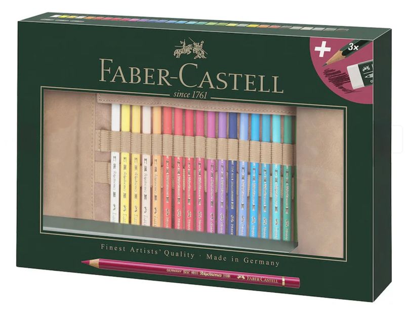 Polychromos colour pencil, pencil roll, filled, 34 pieces