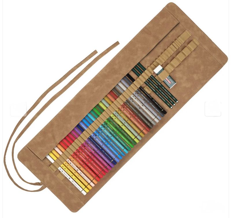 Polychromos colour pencil, pencil roll, filled, 34 pieces