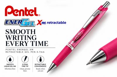 Pentel EnerGel Pink Breast Cancer Now Retractable Gel Pen 0.7m