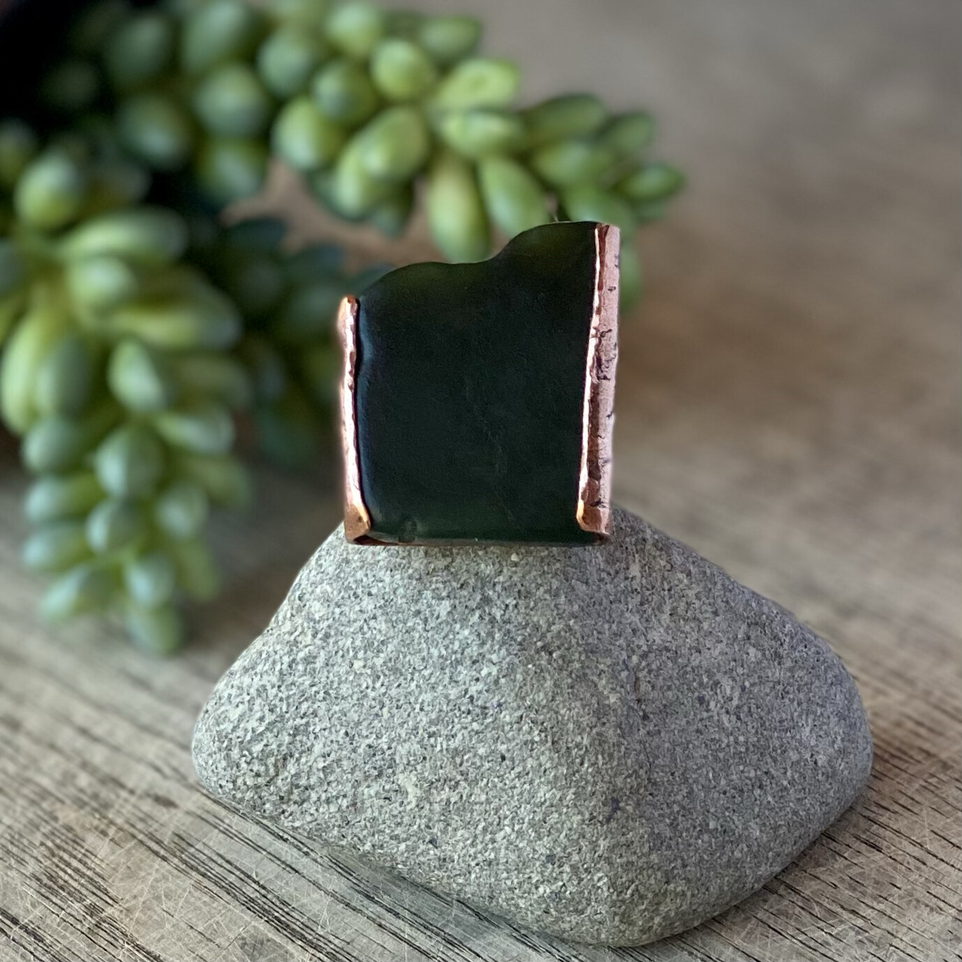 Copper Pounamu Greenstone ring