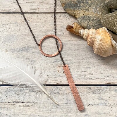 Copper lariat necklace