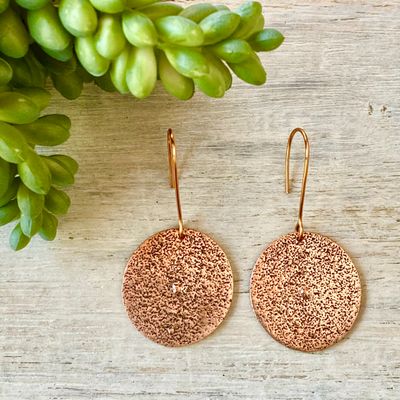 Copper studded rustic earrings