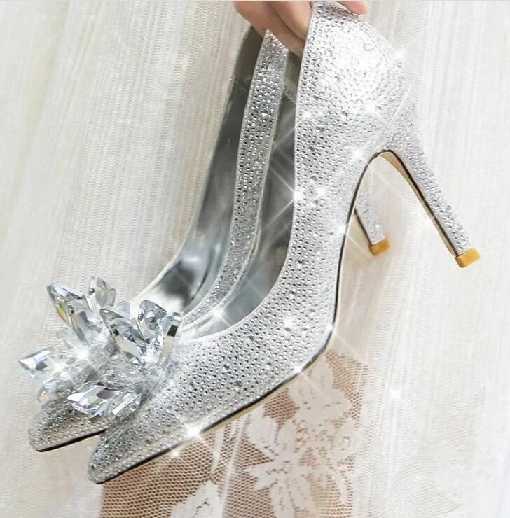 Swarovski Crystal Rhinestone Cinderella Bling Wedding Shoes