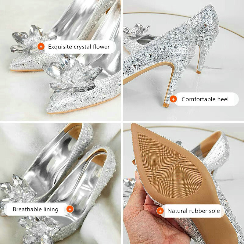 Swarovski Crystal Rhinestone Cinderella Bling Wedding Shoes